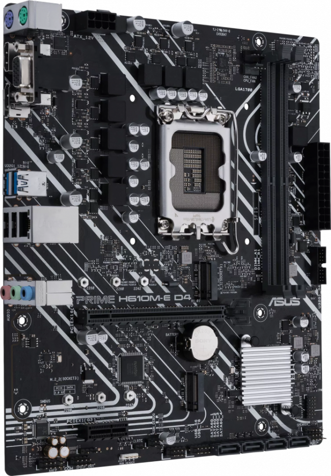 Материнская плата ASUS PRIME H610M-E D4-CSM — для бизнеса и офиса Материнская плата ASUS PRIME H610M-E D4-CSM — для бизнеса и офиса