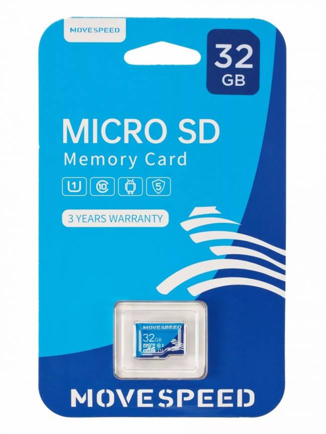 MicroSD 32GB Move Speed FT100 Class 10 без адаптера Move Speed YSTFT100-32GU1 — для бизнеса и офиса