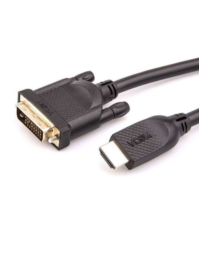 Кабель HDMI AM/DVI(24+1)M, 1.5м, CU, 1080P@60Hz, VCOM <CG484G-1.5M> VCOM HDMI (m) - DVI-D (m) — для бизнеса и офиса Кабель HDMI AM/DVI(24+1)M, 1.5м, CU, 1080P@60Hz, VCOM <CG484G-1.5M> VCOM HDMI (m) - DVI-D (m) — для бизнеса и офиса
