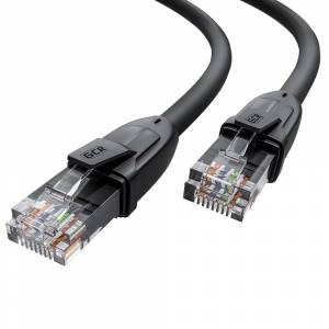 GCR Патч-корд прямой 15.0m UTP кат.6, черный, 24 AWG, ethernet high speed, RJ45, T568B, GCR-52537 Greenconnect GCR-52537