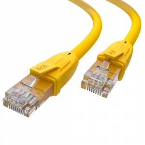 GCR Патч-корд прямой 15.0m UTP кат.6, желтый, 24 AWG, литой, ethernet high speed, RJ45, T568B, GCR-52378 Greenconnect GCR-52378
