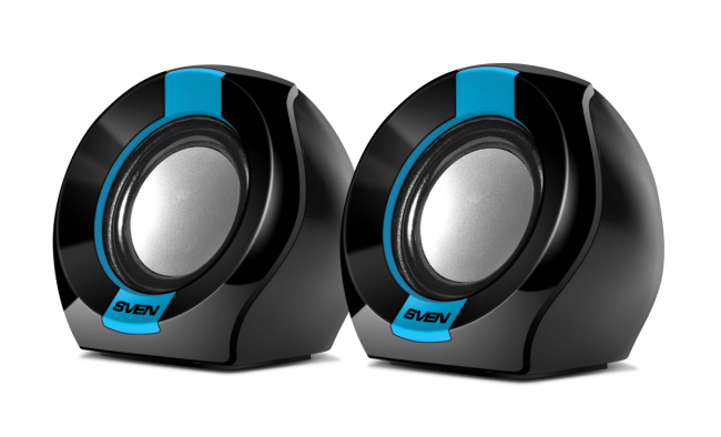 SVEN 150, чёрный-синий, USB, акустическая система 2.0, мощность 2x2,5 Вт(RMS) SVEN 150 — для бизнеса и офиса SVEN 150, чёрный-синий, USB, акустическая система 2.0, мощность 2x2,5 Вт(RMS) SVEN 150 — для бизнеса и офиса