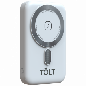 Портативный аккумулятор TOLT Seg KW109 White, 10000mAh, 22,5W, fast charging and PD, wireless, magnetic, white, CCC TÖLT KW109 White