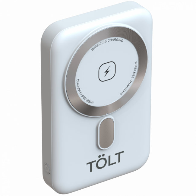 Портативный аккумулятор TOLT Seg KW109 White, 10000mAh, 22,5W, fast charging and PD, wireless, magnetic, white, CCC TÖLT KW109 White — для бизнеса и офиса Портативный аккумулятор TOLT Seg KW109 White, 10000mAh, 22,5W, fast charging and PD, wireless, magnetic, white, CCC TÖLT KW109 White — для бизнеса и офиса