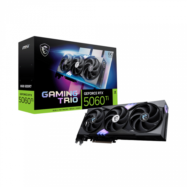 Видеокарта MSI GeForce RTX 5060 Ti 8G GAMING TRIO OC — для бизнеса и офиса Видеокарта MSI GeForce RTX 5060 Ti 8G GAMING TRIO OC — для бизнеса и офиса