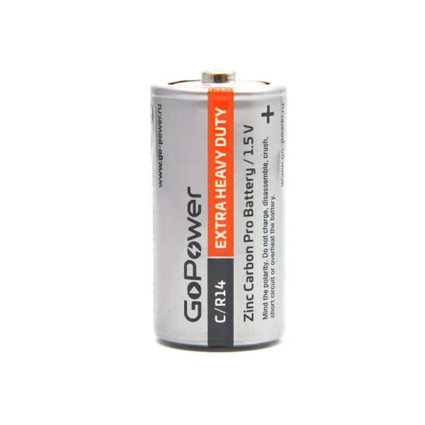Батарейка GoPower R14 C Shrink 2 Heavy Duty 1.5V (2/24/288) (24 шт.) Батарейка GoPower R14 C (00-00015596) — для бизнеса и офиса Батарейка GoPower R14 C Shrink 2 Heavy Duty 1.5V (2/24/288) (24 шт.) Батарейка GoPower R14 C (00-00015596) — для бизнеса и офиса