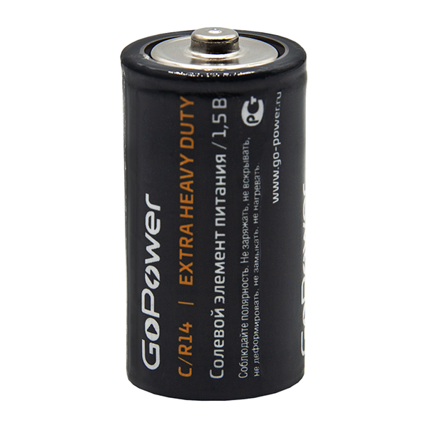 Батарейка GoPower R14 C Shrink 2 Heavy Duty 1.5V (2/24/288) (24 шт.) Батарейка GoPower R14 C (00-00015596) — для бизнеса и офиса Батарейка GoPower R14 C Shrink 2 Heavy Duty 1.5V (2/24/288) (24 шт.) Батарейка GoPower R14 C (00-00015596) — для бизнеса и офиса
