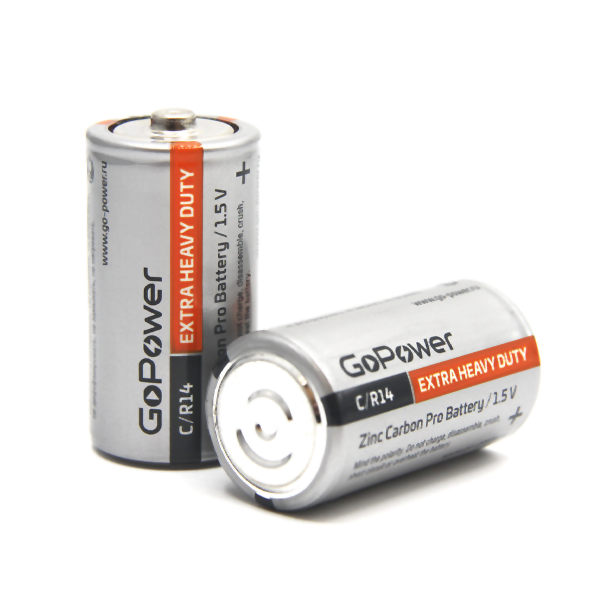 Батарейка GoPower R14 C Shrink 2 Heavy Duty 1.5V (2/24/288) (24 шт.) Батарейка GoPower R14 C (00-00015596) — для бизнеса и офиса Батарейка GoPower R14 C Shrink 2 Heavy Duty 1.5V (2/24/288) (24 шт.) Батарейка GoPower R14 C (00-00015596) — для бизнеса и офиса