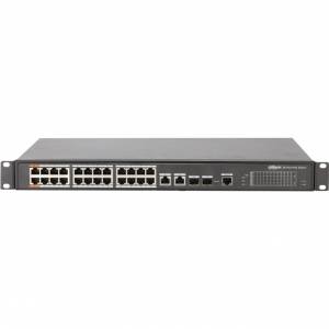 2xCombo 1000 Base-T/SFP 24x 10/100 Base-T（Hi-PoE/PoE+/PoE）IEEE802.3af/IEEE802.3at/Hi-PoE Мощность PoE  240Вт Размеры 440мм×300мм×44мм Dahua DH-PFS4226-24ET-240