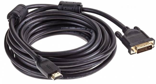 Кабель HDMI AM/DVI(24+1)M, 7.5м, CU, 1080P@60Hz, 2F, VCOM <CG484G-7.5M> VCOM HDMI (m) - DVI-D (m) — для бизнеса и офиса Кабель HDMI AM/DVI(24+1)M, 7.5м, CU, 1080P@60Hz, 2F, VCOM <CG484G-7.5M> VCOM HDMI (m) - DVI-D (m) — для бизнеса и офиса