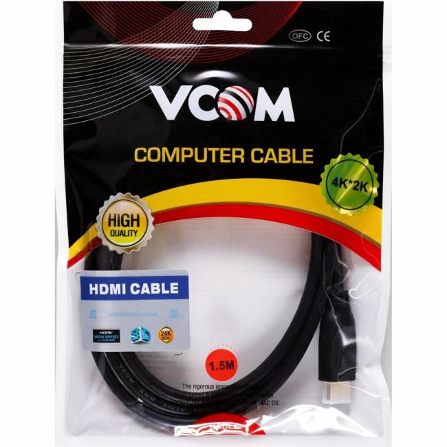 Кабель HDMI-19M --MiniHDMI-19M ver 2.0 1.5m  VCOM <CG583-1.5M> VCOM CG583-1.5M — для бизнеса и офиса