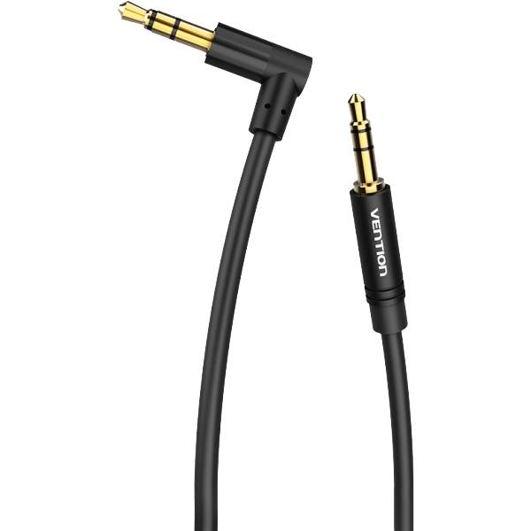 Кабель Vention аудио Jack 3,5 mm M/Jack 3,5 mm M угол 90  - 1,5м Черный Кабель Vention mini jack 3.5 mm(m)/mini jack 3.5 mm(m) - 1.5 м (BAKBG-T) — для бизнеса и офиса