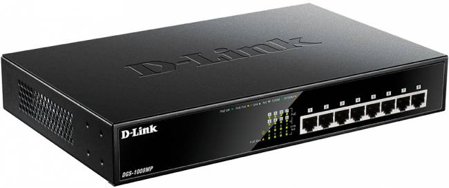 Коммутатор D-Link DGS-1008MP/B1A — для бизнеса и офиса Коммутатор D-Link DGS-1008MP/B1A — для бизнеса и офиса