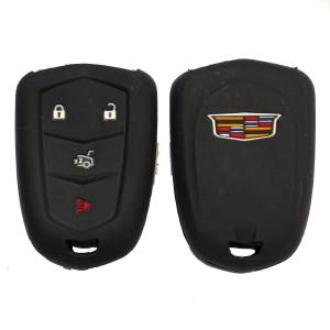 Чехол силиконовый смарт ключа CADILLAC 3+1 кнопки (с лого)
