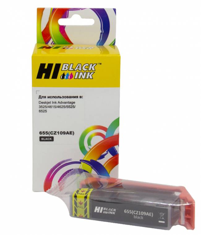 Картридж Hi-Black (HB-CZ109AE) для HP DJ IA 3525/5525, №655, Bk — для бизнеса и офиса