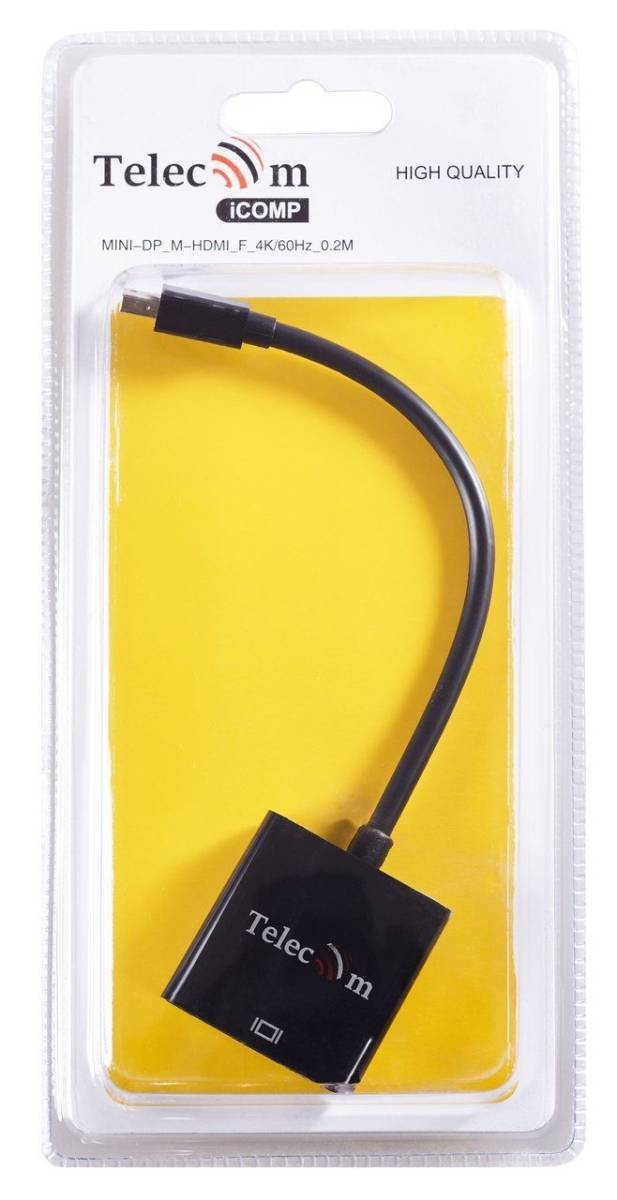 Кабель-переходник Mini DisplayPort (M) -> HDMI (F), 4K@60Hz, Telecom (TA6056) VCOM Mini DisplayPort (m) - HDMI (f) — для бизнеса и офиса Кабель-переходник Mini DisplayPort (M) -> HDMI (F), 4K@60Hz, Telecom (TA6056) VCOM Mini DisplayPort (m) - HDMI (f) — для бизнеса и офиса
