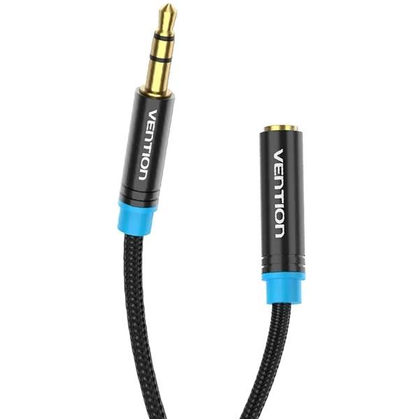 Кабель-удлинитель Vention аудио  Jack 3,5 mm M/Jack 3,5 mm F - 1 м Удлинитель Vention mini jack 3.5 mm(m)/mini jack 3.5 mm(f) - 1 м (VAB-B06-B100-M) — для бизнеса и офиса