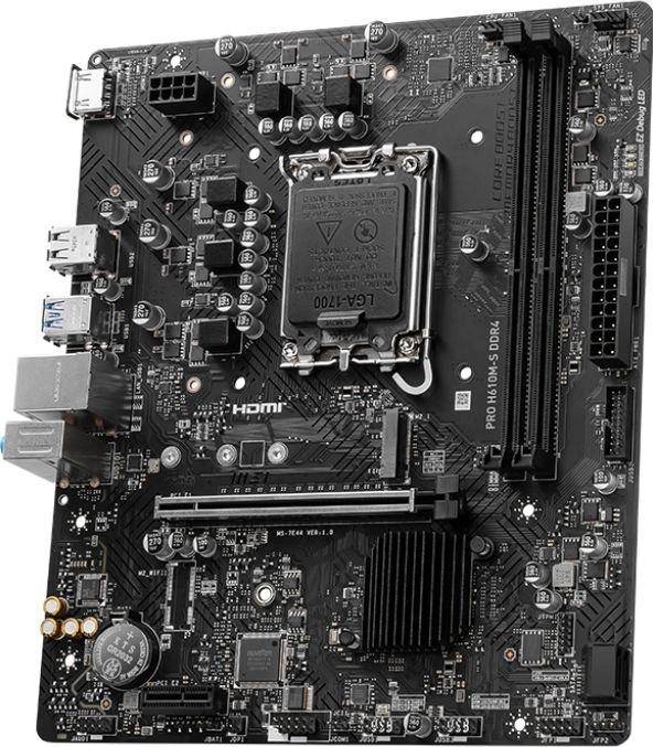 Материнская плата MSI PRO H610M-S DDR4 — для бизнеса и офиса Материнская плата MSI PRO H610M-S DDR4 — для бизнеса и офиса