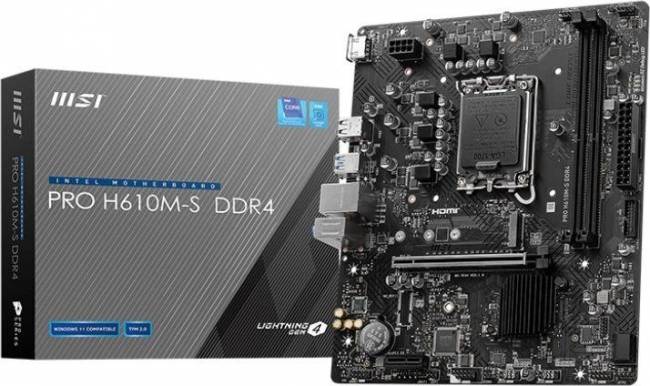 Материнская плата MSI PRO H610M-S DDR4 — для бизнеса и офиса Материнская плата MSI PRO H610M-S DDR4 — для бизнеса и офиса