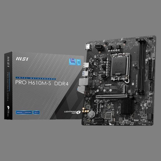 Материнская плата MSI PRO H610M-S DDR4 — для бизнеса и офиса Материнская плата MSI PRO H610M-S DDR4 — для бизнеса и офиса