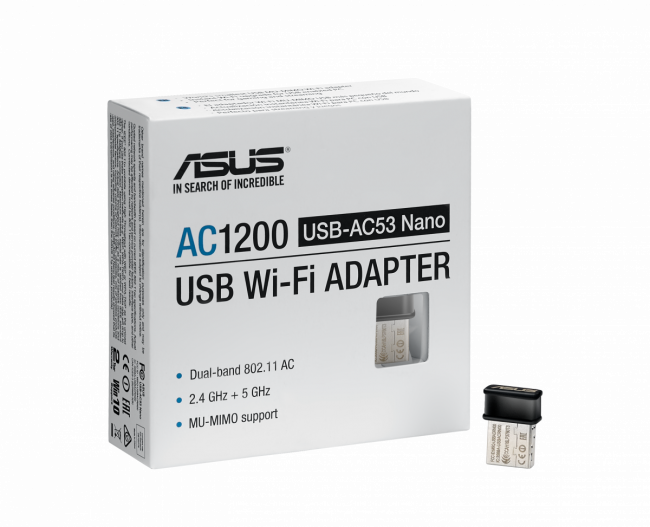 Адаптер ASUS USB-AC53 NANO — для бизнеса и офиса