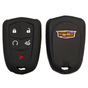 Чехол силиконовый смарт ключа CADILLAC 4+1 кнопки (с лого)