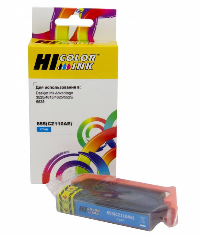 Картридж Hi-Black (HB-CZ110AE) для HP DJ IA 3525/5525/4615/4525, №655, C — для бизнеса и офиса Картридж Hi-Black (HB-CZ110AE) для HP DJ IA 3525/5525/4615/4525, №655, C — для бизнеса и офиса