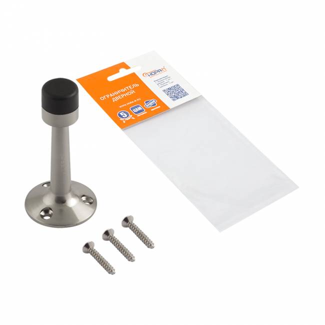 Ограничитель дверной 110 матовый никель — для бизнеса и офиса Ограничитель дверной 110 матовый никель — для бизнеса и офиса