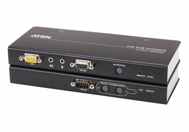 Удлинитель консоли (клав./мышь USB+мон.+аудио+RS232) на 200м ATEN CE750A — для бизнеса и офиса Удлинитель консоли (клав./мышь USB+мон.+аудио+RS232) на 200м ATEN CE750A — для бизнеса и офиса