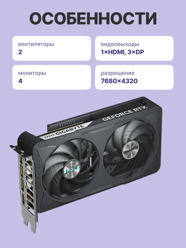 Видеокарта GIGABYTE GV-N5060EAGLE OC-8GD — для бизнеса и офиса