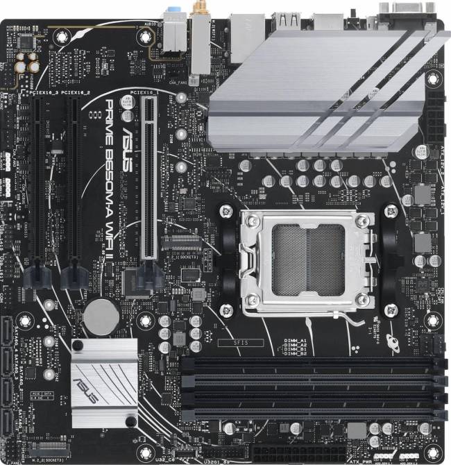 Материнская плата ASUS PRIME B650M-A WIFI II — для бизнеса и офиса Материнская плата ASUS PRIME B650M-A WIFI II — для бизнеса и офиса
