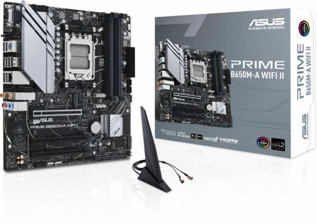 Материнская плата ASUS PRIME B650M-A WIFI II — для бизнеса и офиса Материнская плата ASUS PRIME B650M-A WIFI II — для бизнеса и офиса