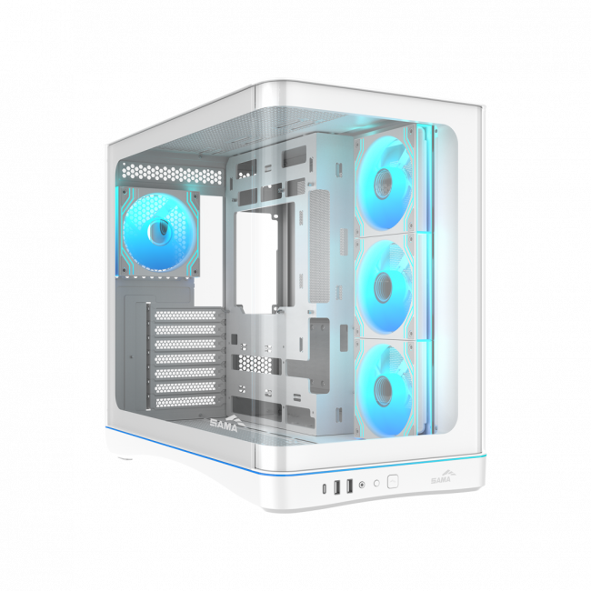 Корпус ПК без блока питания SAMA V62S-WHADA4X1-GL — для бизнеса и офиса