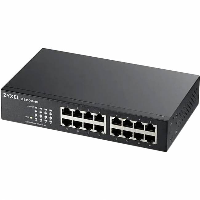 Коммутатор ZyXEL GS1100 (GS1100-16-EU0103F) — для бизнеса и офиса Коммутатор ZyXEL GS1100 (GS1100-16-EU0103F) — для бизнеса и офиса