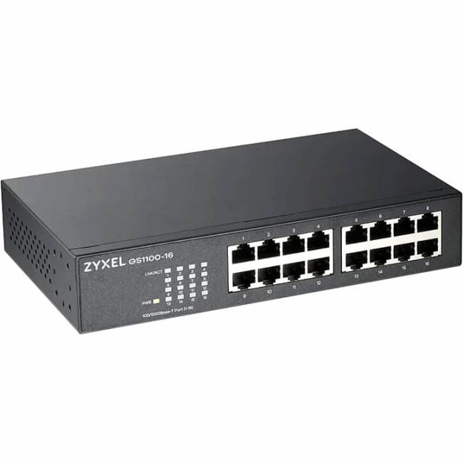Коммутатор ZyXEL GS1100 (GS1100-16-EU0103F) — для бизнеса и офиса Коммутатор ZyXEL GS1100 (GS1100-16-EU0103F) — для бизнеса и офиса