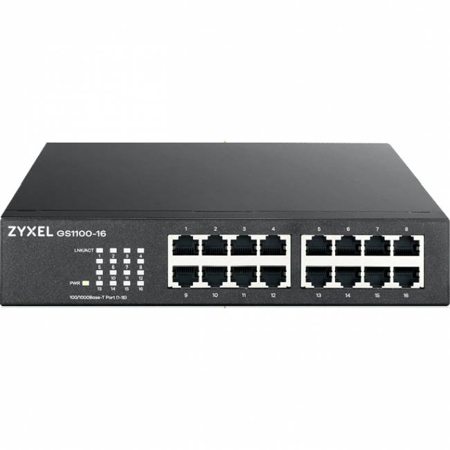 Коммутатор ZyXEL GS1100 (GS1100-16-EU0103F) — для бизнеса и офиса Коммутатор ZyXEL GS1100 (GS1100-16-EU0103F) — для бизнеса и офиса