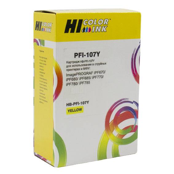 Картридж Hi-Black (PFI-107Y) для Canon iPF680/685/780/785, Y — для бизнеса и офиса Картридж Hi-Black (PFI-107Y) для Canon iPF680/685/780/785, Y — для бизнеса и офиса