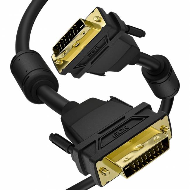 GCR Кабель PROF 1.8m DVI-D, черный, GOLD, ферритовые кольца, OD 8.5mm, 28 AWG, DVI/DVI, 25M/25M, двойной экран, GCR-52996 Greenconnect GCR-52996, 1.8 м — для бизнеса и офиса GCR Кабель PROF 1.8m DVI-D, черный, GOLD, ферритовые кольца, OD 8.5mm, 28 AWG, DVI/DVI, 25M/25M, двойной экран, GCR-52996 Greenconnect GCR-52996, 1.8 м — для бизнеса и офиса