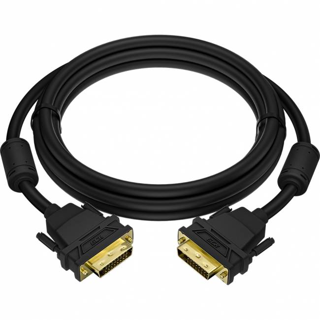 GCR Кабель PROF 1.8m DVI-D, черный, GOLD, ферритовые кольца, OD 8.5mm, 28 AWG, DVI/DVI, 25M/25M, двойной экран, GCR-52996 Greenconnect GCR-52996, 1.8 м — для бизнеса и офиса GCR Кабель PROF 1.8m DVI-D, черный, GOLD, ферритовые кольца, OD 8.5mm, 28 AWG, DVI/DVI, 25M/25M, двойной экран, GCR-52996 Greenconnect GCR-52996, 1.8 м — для бизнеса и офиса