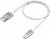 GCR QC Кабель 1.0m MicroUSB, быстрая зарядка, белый нейлон, AL корпус серебро, белый ПВХ, 28/24 AWG, GCR-52468 Кабель Greenconnect 1 м (GCR-52468) — для бизнеса и офиса