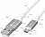 GCR QC Кабель 1.0m MicroUSB, быстрая зарядка, белый нейлон, AL корпус серебро, белый ПВХ, 28/24 AWG, GCR-52468 Кабель Greenconnect 1 м (GCR-52468) — для бизнеса и офиса