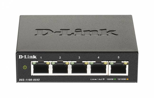 Коммутатор D-Link DGS-1100-05V2/A1A — для бизнеса и офиса Коммутатор D-Link DGS-1100-05V2/A1A — для бизнеса и офиса
