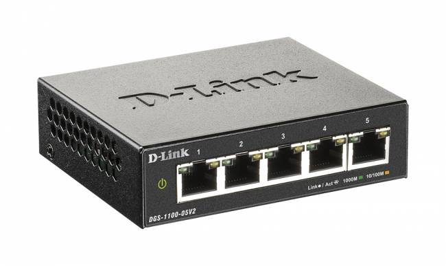 Коммутатор D-Link DGS-1100-05V2/A1A — для бизнеса и офиса Коммутатор D-Link DGS-1100-05V2/A1A — для бизнеса и офиса