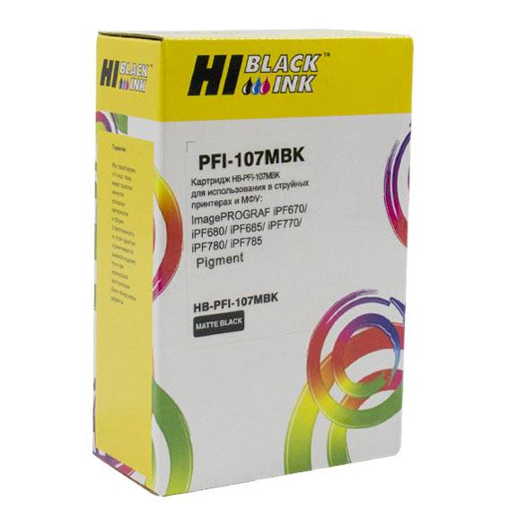 Картридж Hi-Black (PFI-107MBK) для Canon iPF680/685/780/785, MBK — для бизнеса и офиса