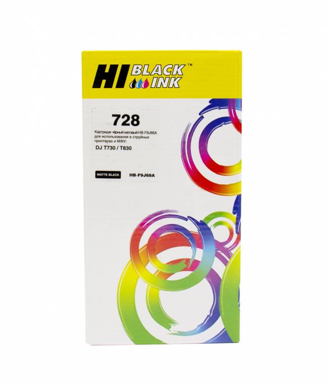 Картридж Hi-Black (HB-F9J68A) для HP DJ T730/T830, 300ml, №728XXL, matteblack — для бизнеса и офиса Картридж Hi-Black (HB-F9J68A) для HP DJ T730/T830, 300ml, №728XXL, matteblack — для бизнеса и офиса