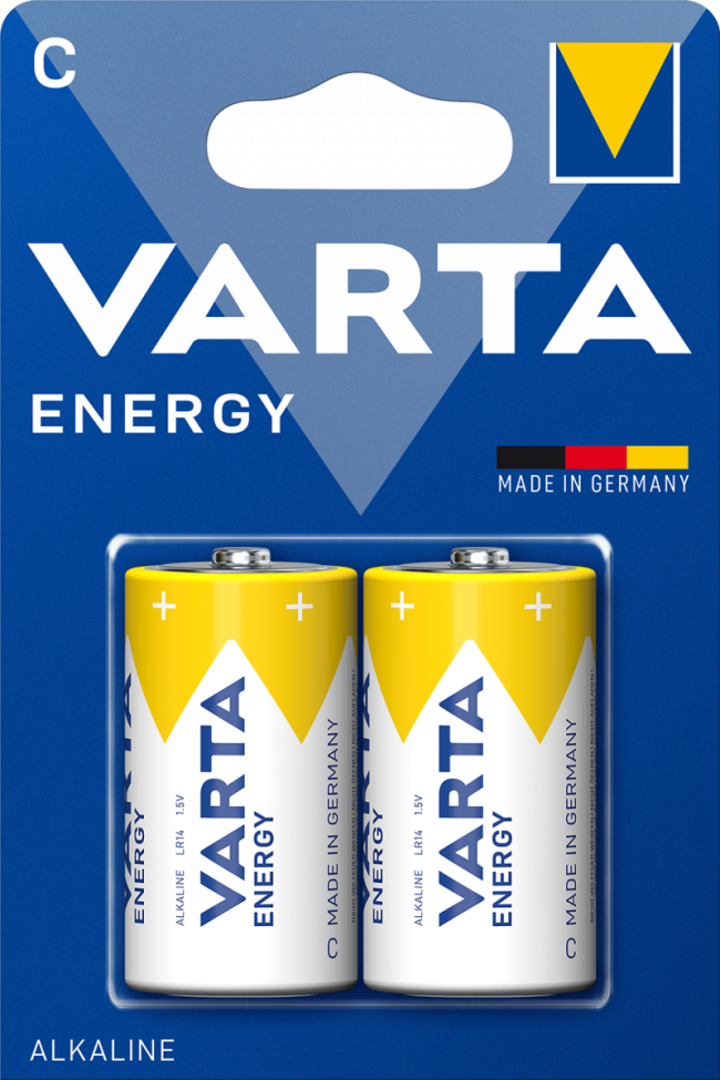 Батарейка Varta ENERGY LR14 C BL2 Alkaline 1.5V (4114) (2/20/200) (2 шт.) VARTA 04114229412 — для бизнеса и офиса Батарейка Varta ENERGY LR14 C BL2 Alkaline 1.5V (4114) (2/20/200) (2 шт.) VARTA 04114229412 — для бизнеса и офиса