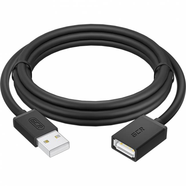 GCR Удлинитель 1.5m USB 2.0 AM/AF, черный, GCR-55070 Удлинитель Greenconnect 1.5 м (GCR-55070) — для бизнеса и офиса