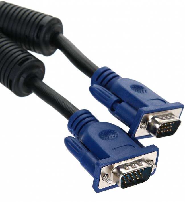 Кабель монитор-SVGA card (15M-15M) 5м 2 фильтра Aopen/Qust <ACG341AD-5M> AOpen VGA (m) - VGA (m) 5м — для бизнеса и офиса