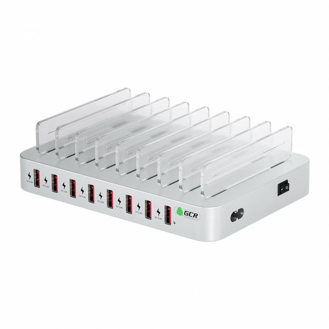 GCR Сетевая зарядка на 8 USB портов, серая Greenconnect GCR-8PAUSB-S — для бизнеса и офиса GCR Сетевая зарядка на 8 USB портов, серая Greenconnect GCR-8PAUSB-S — для бизнеса и офиса