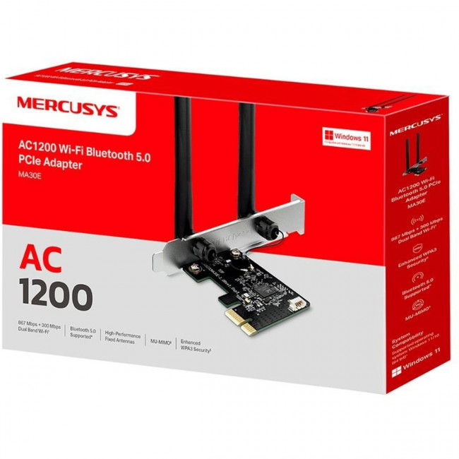 Wi-Fi  Bluetooth PCI Адаптер Mercusys Technologies CO MA30E AC1200 Dual-Band — для бизнеса и офиса